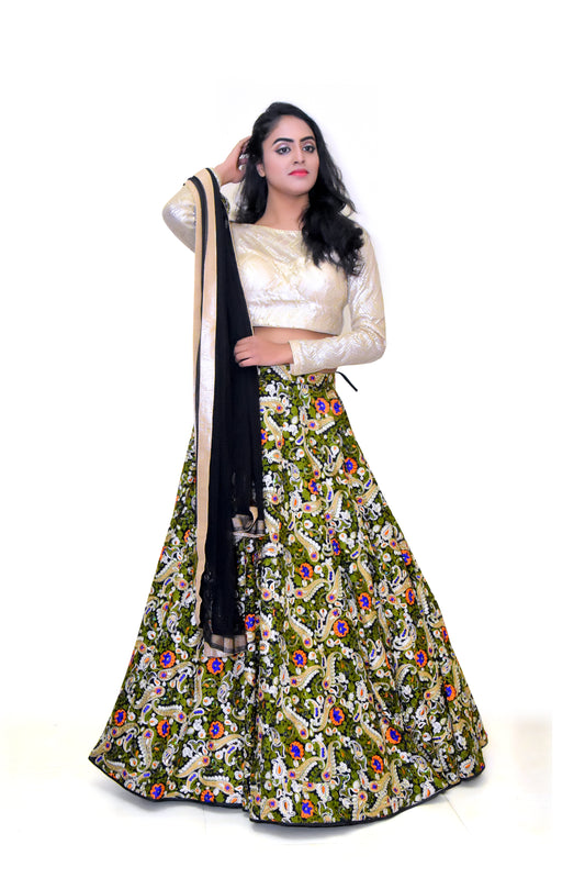 Golden & Black Lehenga