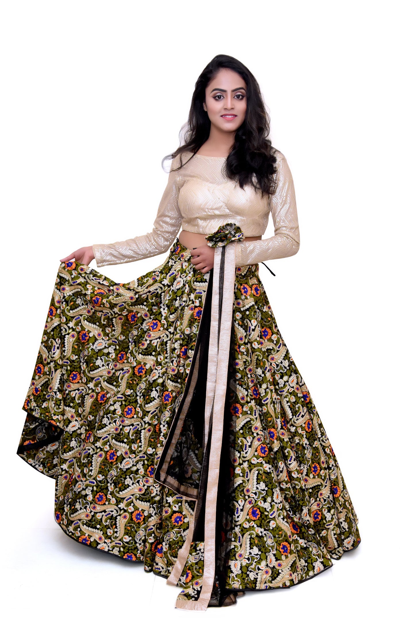 Golden & Black Lehenga